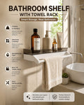 Bathroom Organizer with Towel Holder – No-Drill Wall Mounted Storage Rack